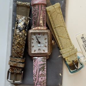 Michele Rose Gold Deco Mosaic watch